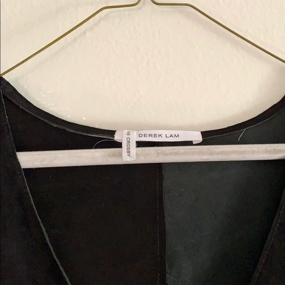 Derek Lam 10 Crosby black real leather suede dress - Picture 6 of 14